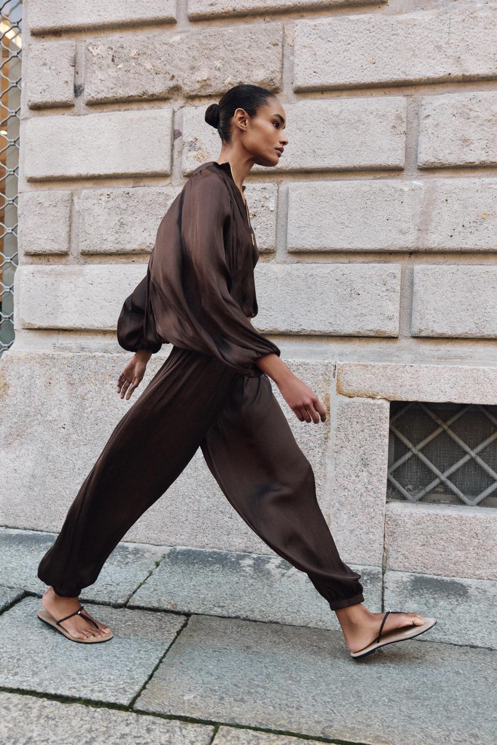 АТЛАСНЫЕ БРЮКИ-БАГГИ