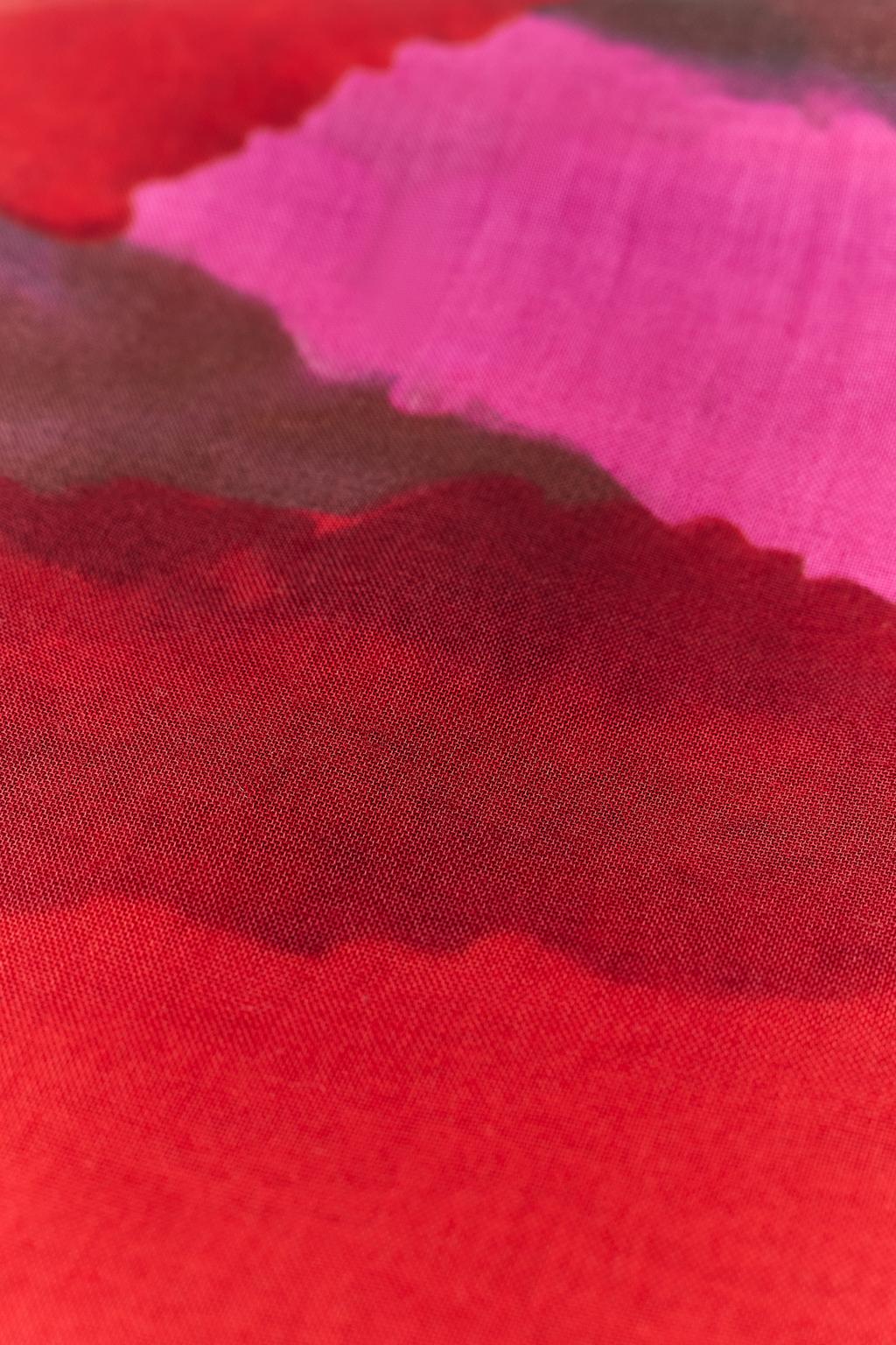 ШАРФ ИЗ МОДАЛА И ШЕЛКА С ЦВЕТОЧНЫМ ПРИНТОМ