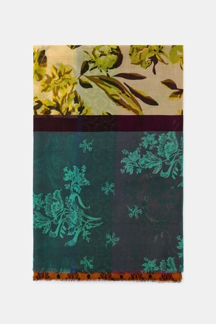 Шарф из модала и шелка с цветочным принтом- Заказать в России
