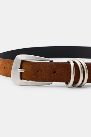 Ремень из 100% замши с тройной шлевкой- Заказать в России