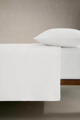 Двуспальное одеяло из хлопка с мини-вафельным трикотажем