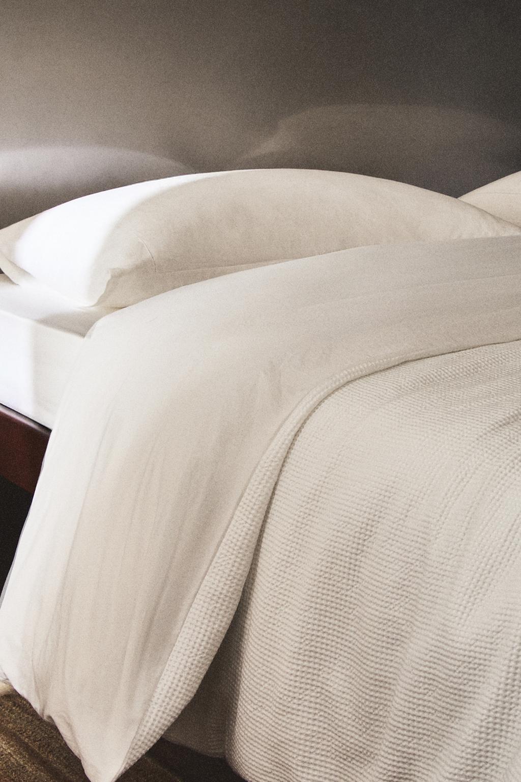 Двуспальное одеяло из хлопка с мини-вафельным трикотажем