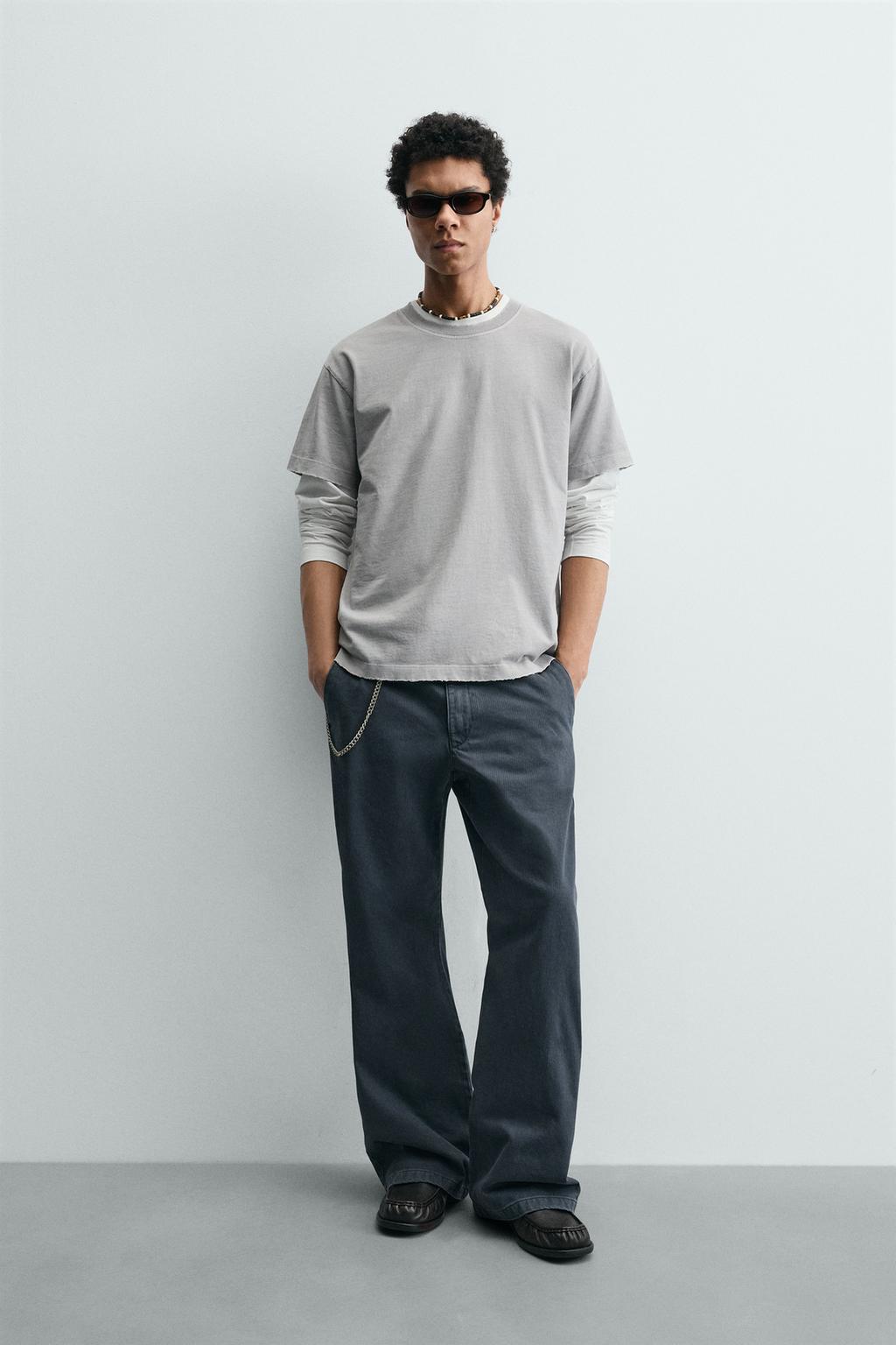 ФУТБОЛКА УКОРОЧЕННОГО КРОЯ С ЭФФЕКТОМ ПОТЕРТОСТИ