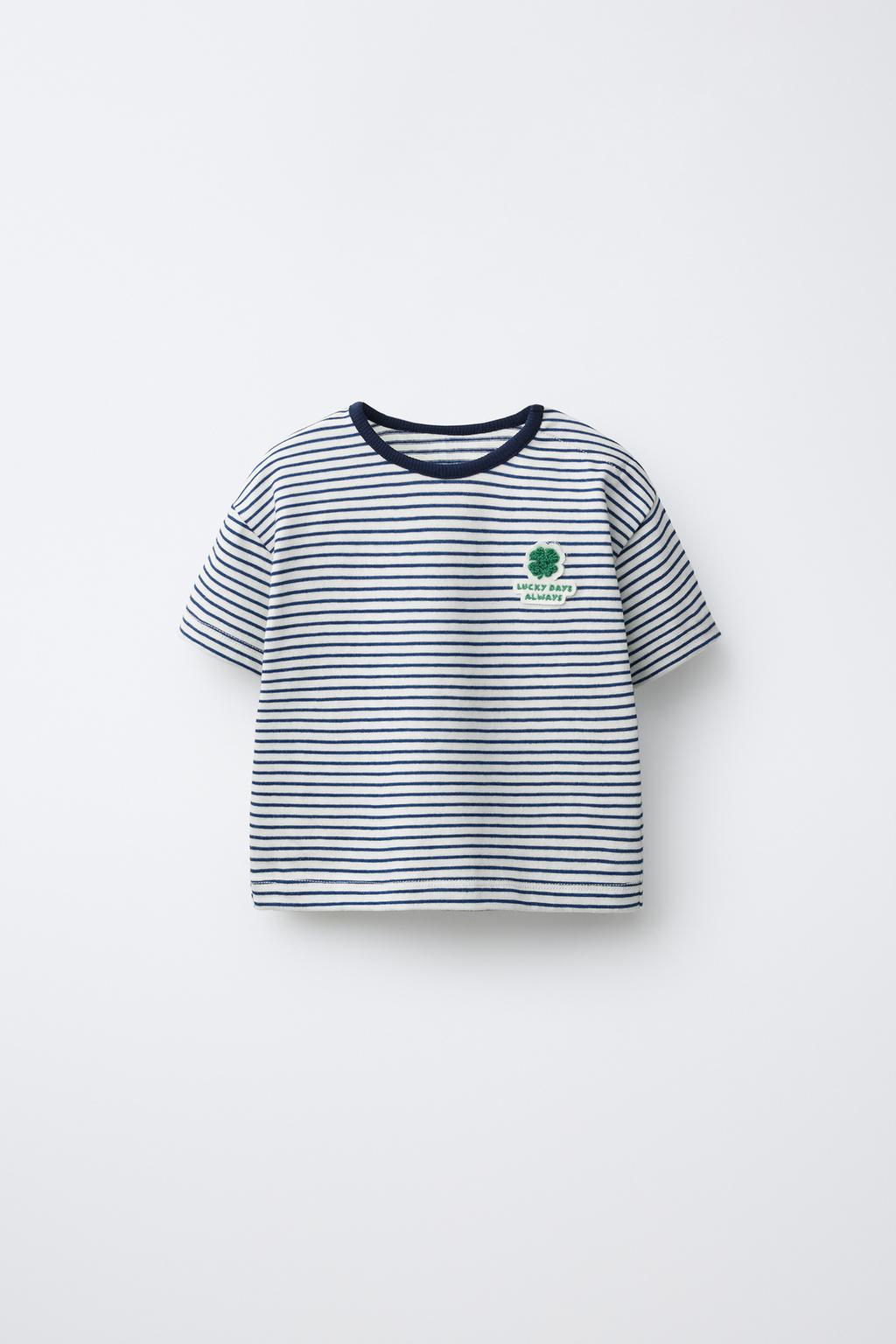 МАЙКА В ПОЛОСКУ С НАШИВКОЙ «КЛЕВЕР»