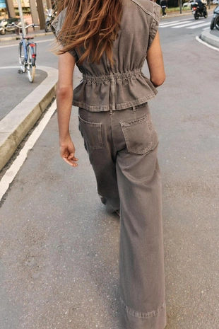 Джинсы Z1975 WIDE LEG со средней посадкой и вытачками- Заказать в России