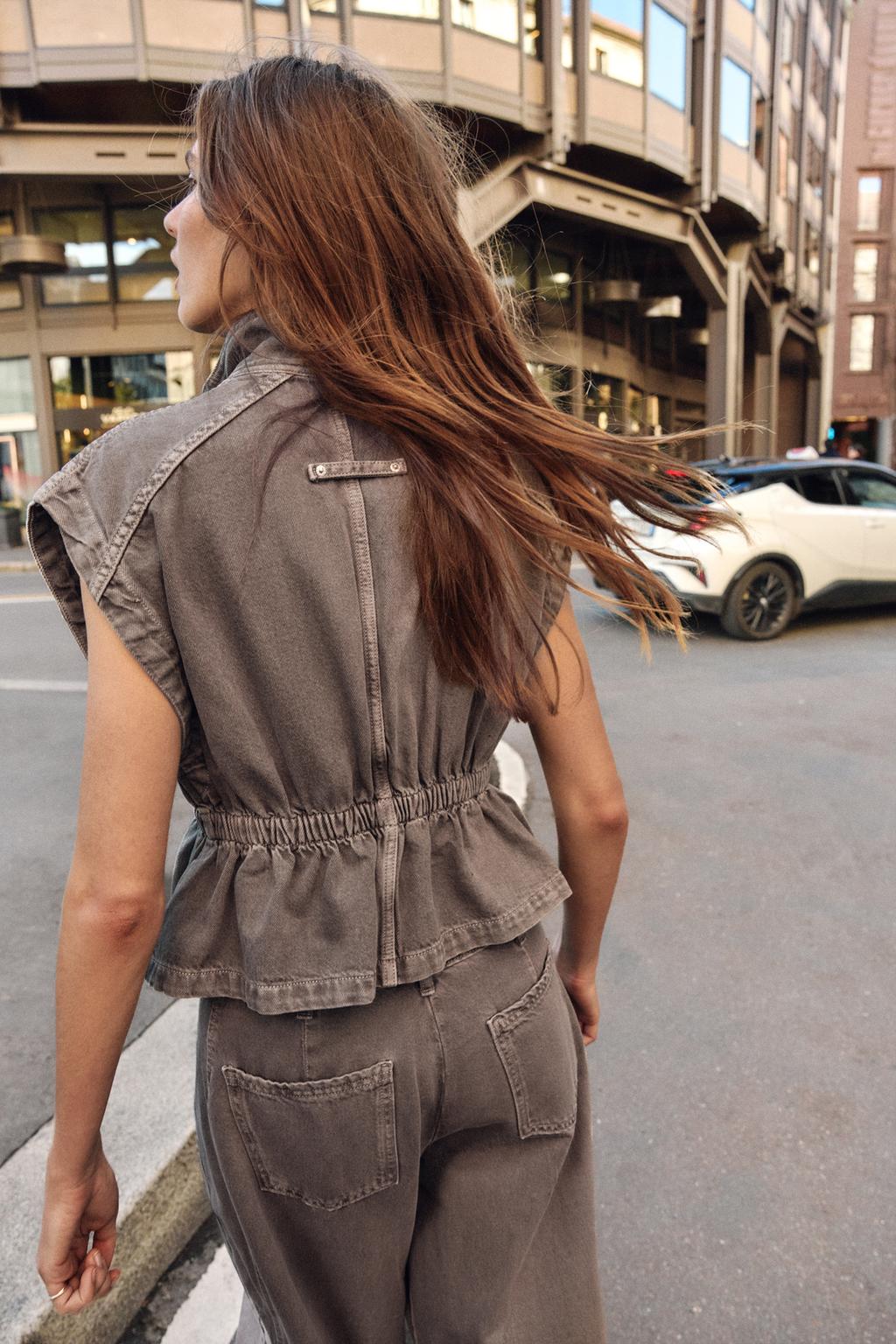 ДЖИНСОВЫЙ ЖИЛЕТ Z1975 С ВОРОТНИКОМ-СТОЙКОЙ