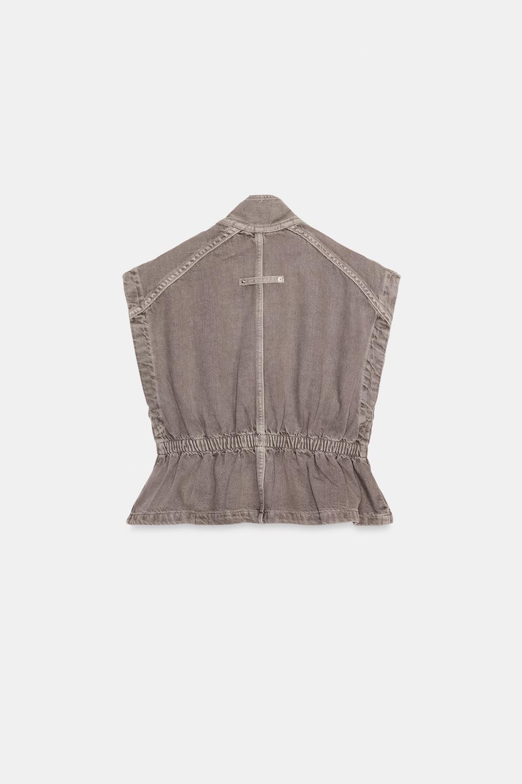 ДЖИНСОВЫЙ ЖИЛЕТ Z1975 С ВОРОТНИКОМ-СТОЙКОЙ