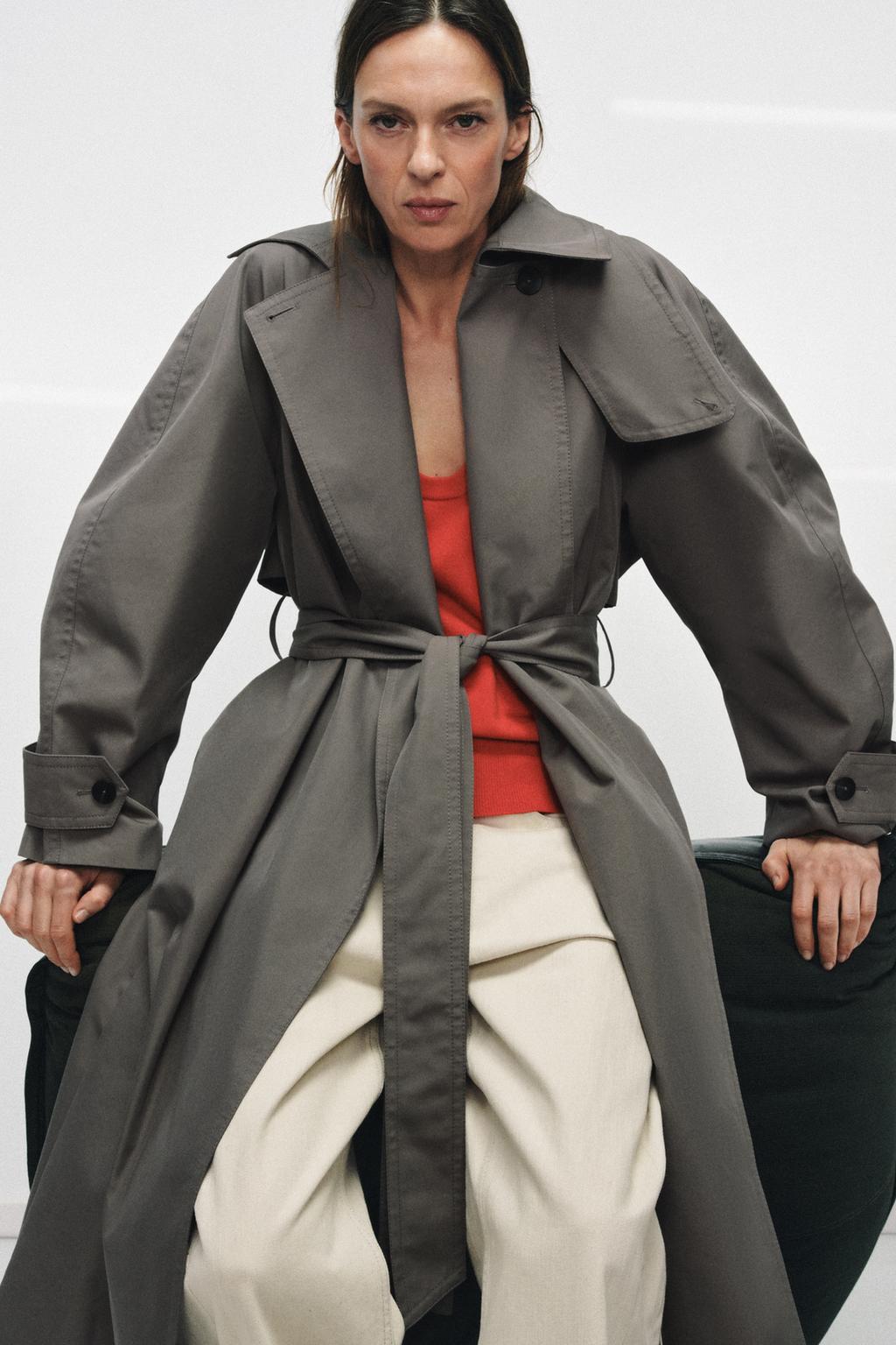 ТРЕНЧ ОВЕРСАЙЗ С ПОЯСОМ — коллекция Zara «ZW»