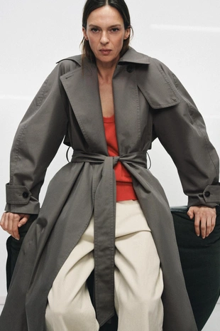 Тренч оверсайз с поясом — коллекция ZARA «ZW»- Заказать в России