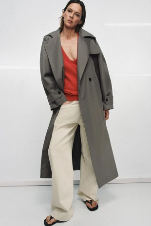 Тренч оверсайз с поясом — коллекция ZARA «ZW»- Заказать в России