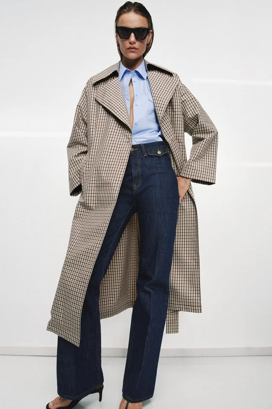 ТРЕНЧ ОВЕРСАЙЗ В КЛЕТКУ — коллекция Zara «ZW»