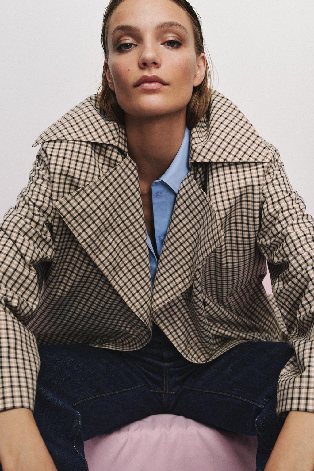 ТРЕНЧ ОВЕРСАЙЗ В КЛЕТКУ — коллекция Zara «ZW»