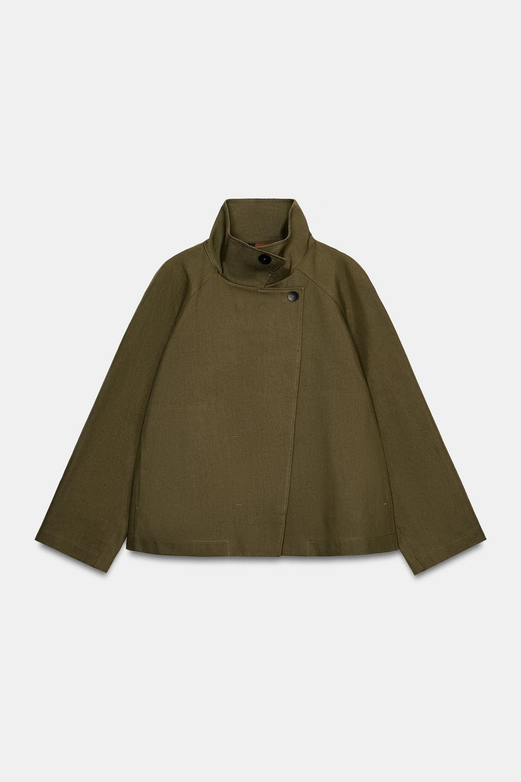 КОРОТКИЙ ТРЕНЧ С ВЫСОКИМ ВОРОТНИКОМ — коллекция Zara «ZW»