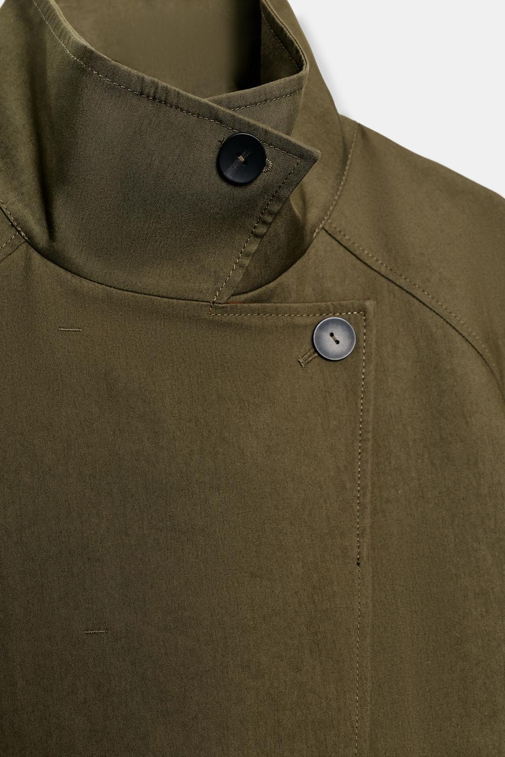 КОРОТКИЙ ТРЕНЧ С ВЫСОКИМ ВОРОТНИКОМ — коллекция Zara «ZW»