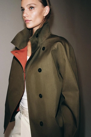 Короткий тренч с высоким воротником — ZW COLLECTION- Заказать в России