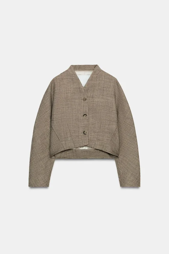 КОРОТКАЯ КУРТКА ИЗ ШЕРСТИ — коллекция Zara «ZW»