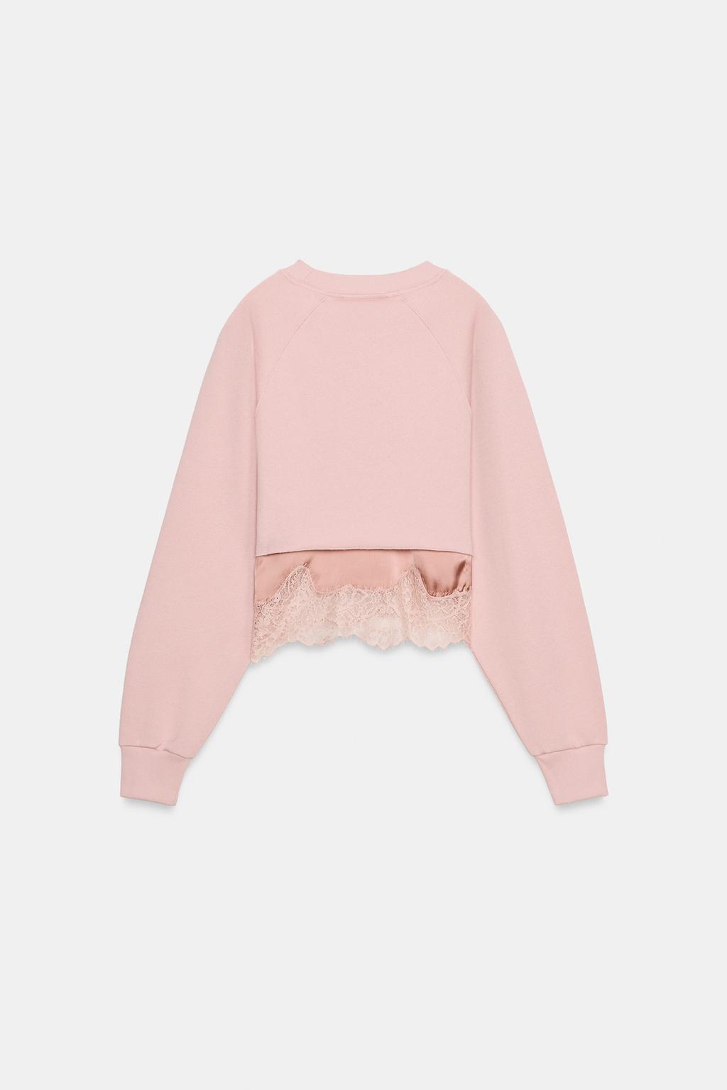 УКОРОЧЕННАЯ ТОЛСТОВКА С КРУЖЕВОМ