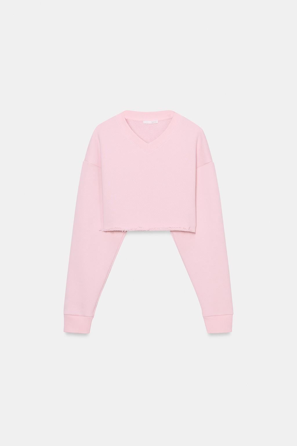 Укороченный свитшот с v-образным вырезом