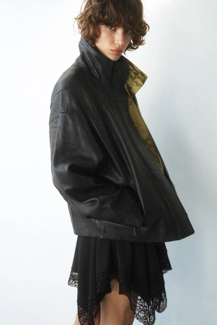 Куртка OVERSIZE из 100% кожи- Заказать в России