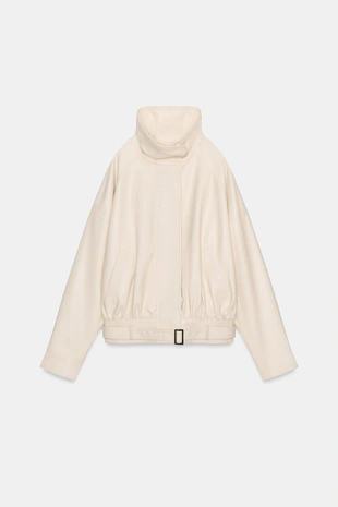 Бомбер из искусственной кожи- Заказать в России