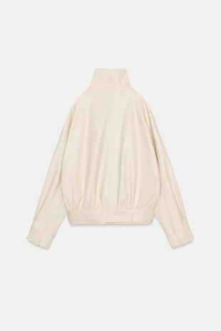 Бомбер из искусственной кожи- Заказать в России