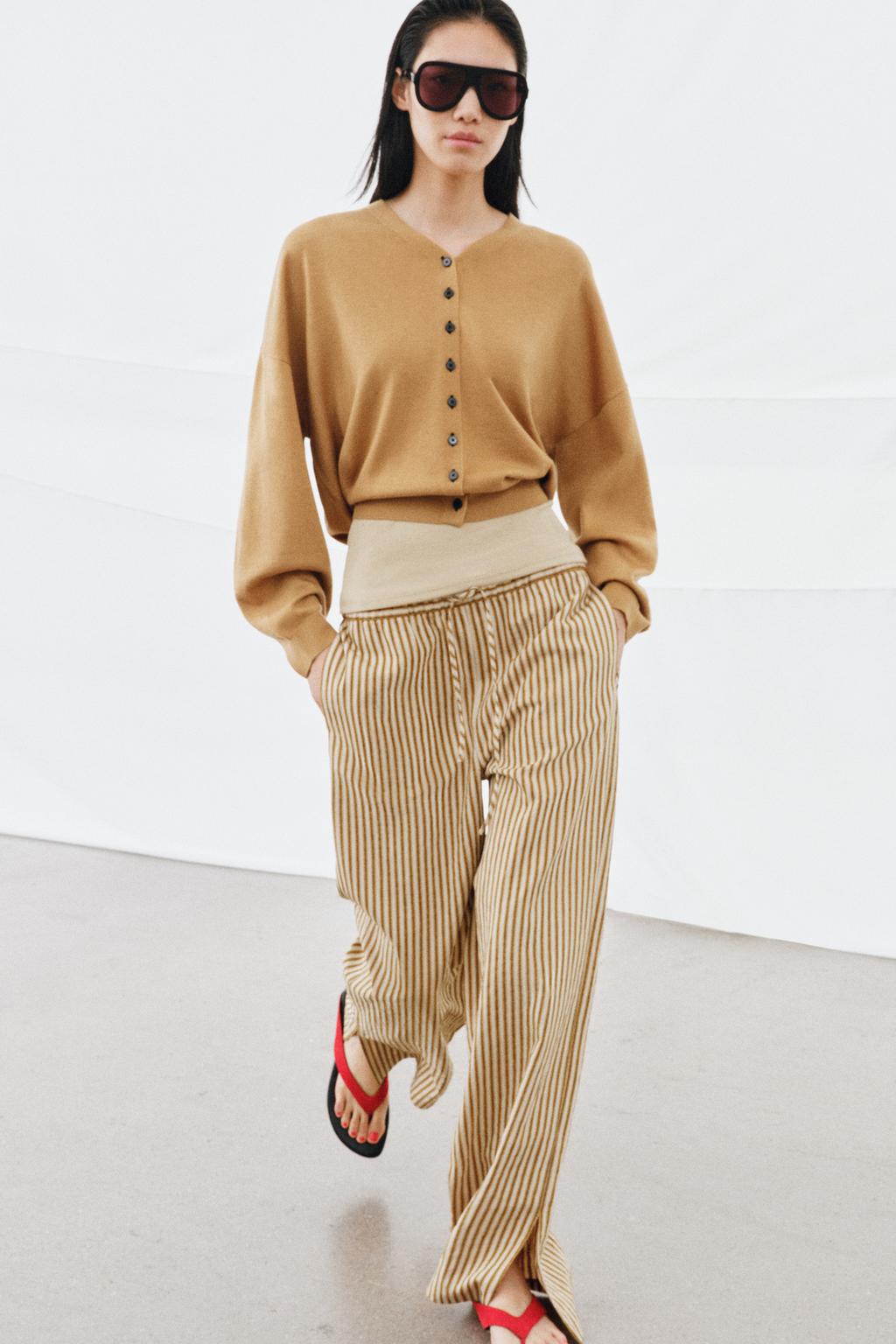 БРЮКИ В ПОЛОСКУ В ПИЖАМНОМ СТИЛЕ — коллекция Zara «ZW»