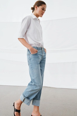 Джинсы прямого кроя с низкой посадкой — коллекция ZARA «ZW»- Заказать в России