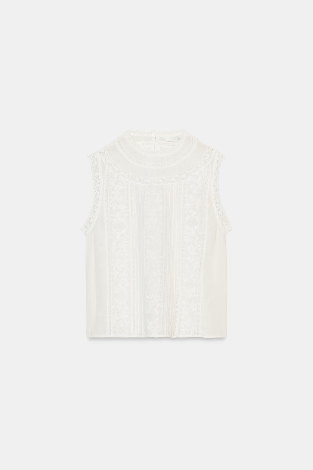 ТОП С ВЫШИВКОЙ БЕЗ РУКАВОВ — коллекция Zara «ZW»