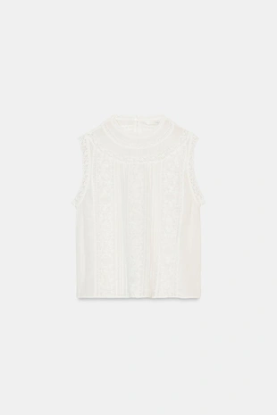 Топ с вышивкой без рукавов — коллекция ZARA «ZW»- Заказать в России