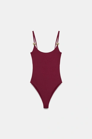 Боди из полиамида с металлической деталью- Заказать в России