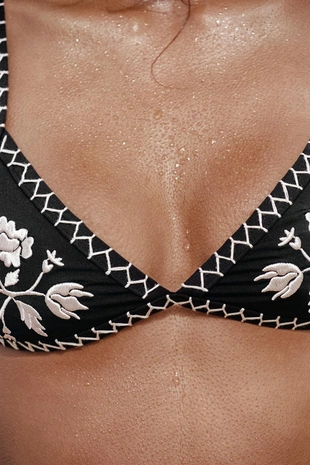 Топ-бикини с цветочной вышивкой- Заказать в России