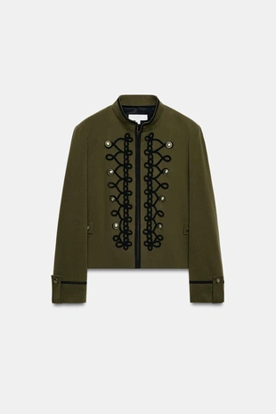 Блейзер с погонами и застежками-аламарами- Заказать в России