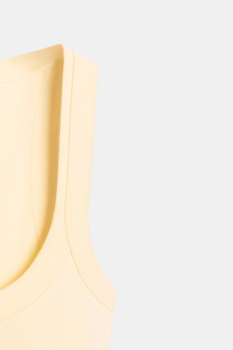 Хлопковый майка без рукавов