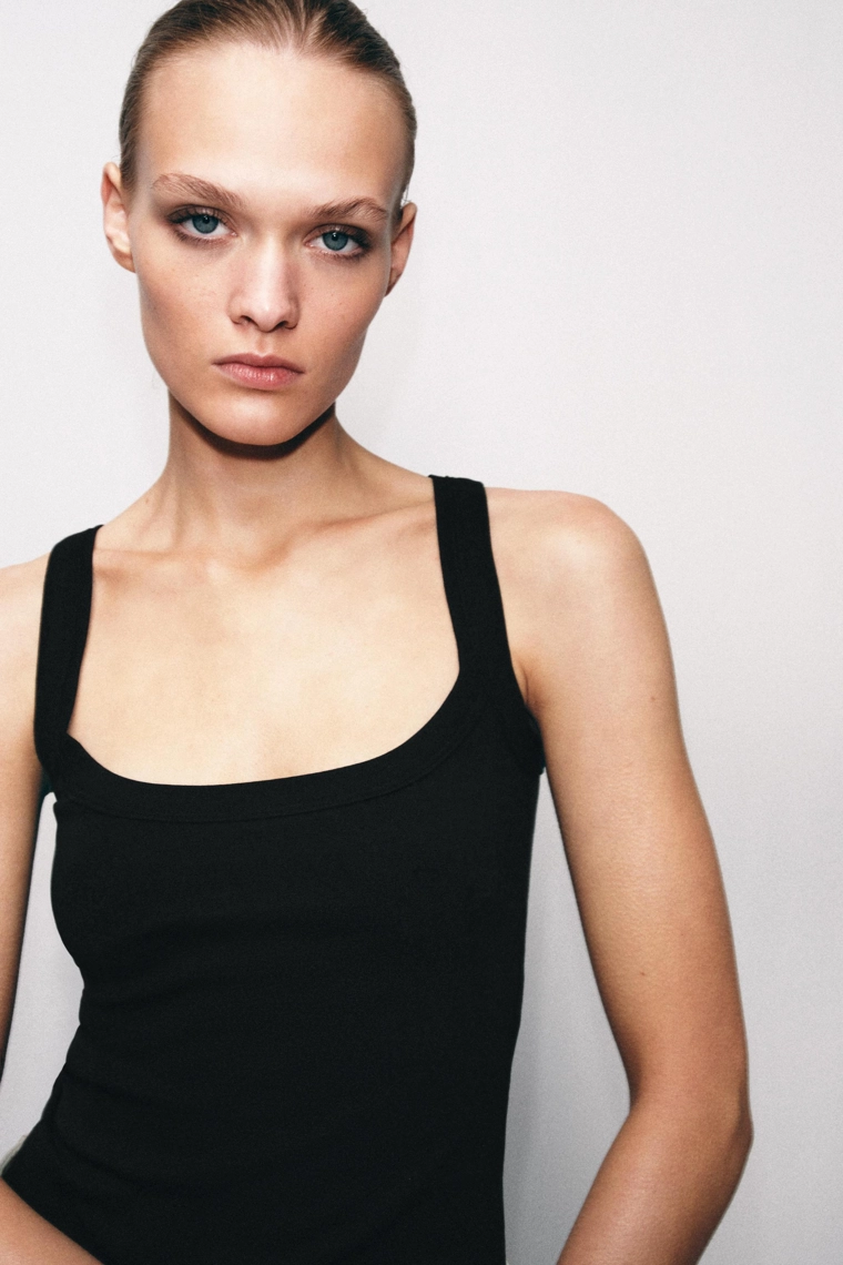 Хлопковый безрукавный топ