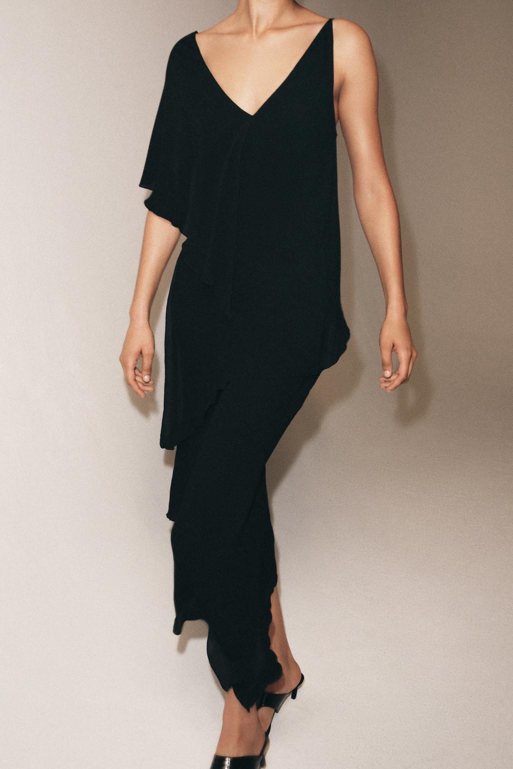 АСИММЕТРИЧНОЕ ПЛАТЬЕ МИДИ — коллекция Zara «ZW»