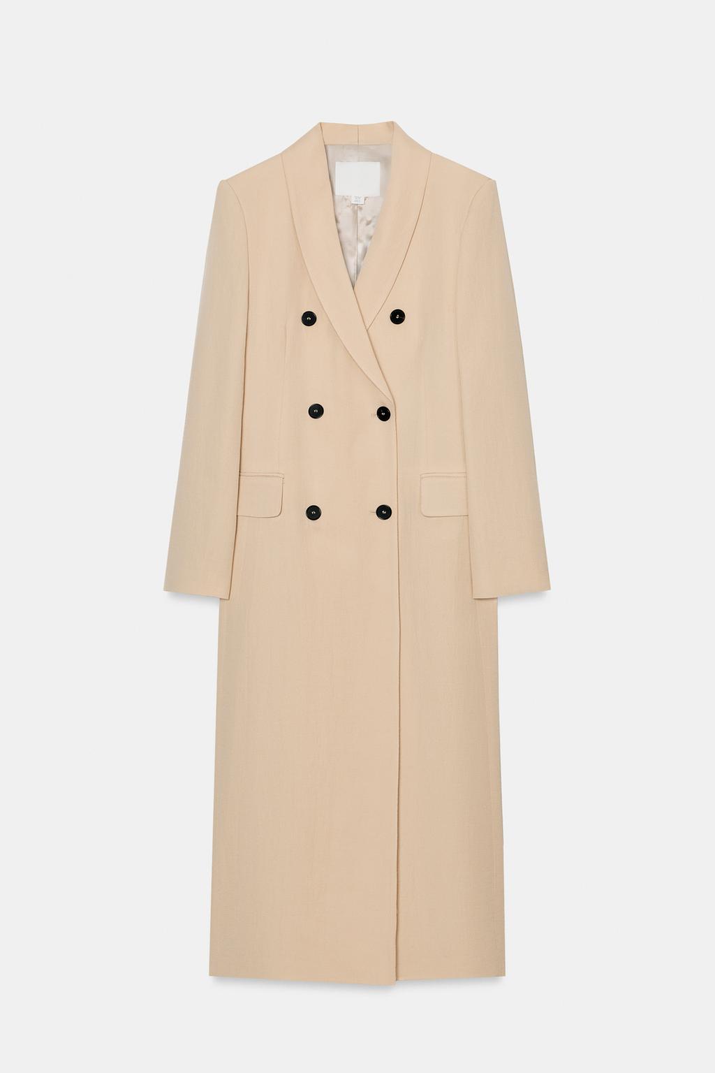 ДВУБОРТНОЕ СТРУЯЩЕЕСЯ ПАЛЬТО — коллекция Zara «ZW»