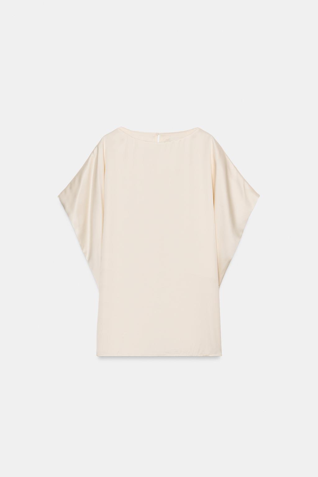 СТРУЯЩИЙСЯ ТОП С КОРОТКИМИ РУКАВАМИ — коллекция Zara «ZW»