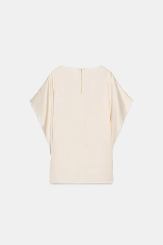 СТРУЯЩИЙСЯ ТОП С КОРОТКИМИ РУКАВАМИ — коллекция Zara «ZW»