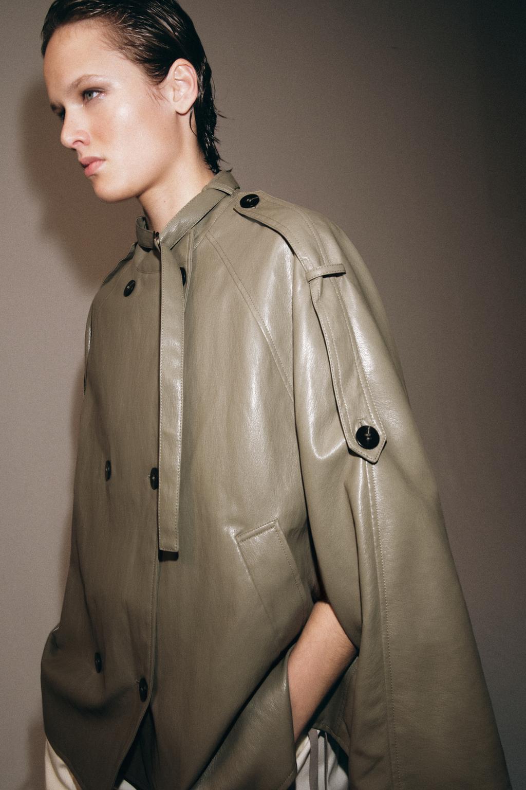 КУРТКА-НАКИДКА ИЗ ИСКУССТВЕННОЙ КОЖИ — коллекция Zara «ZW»