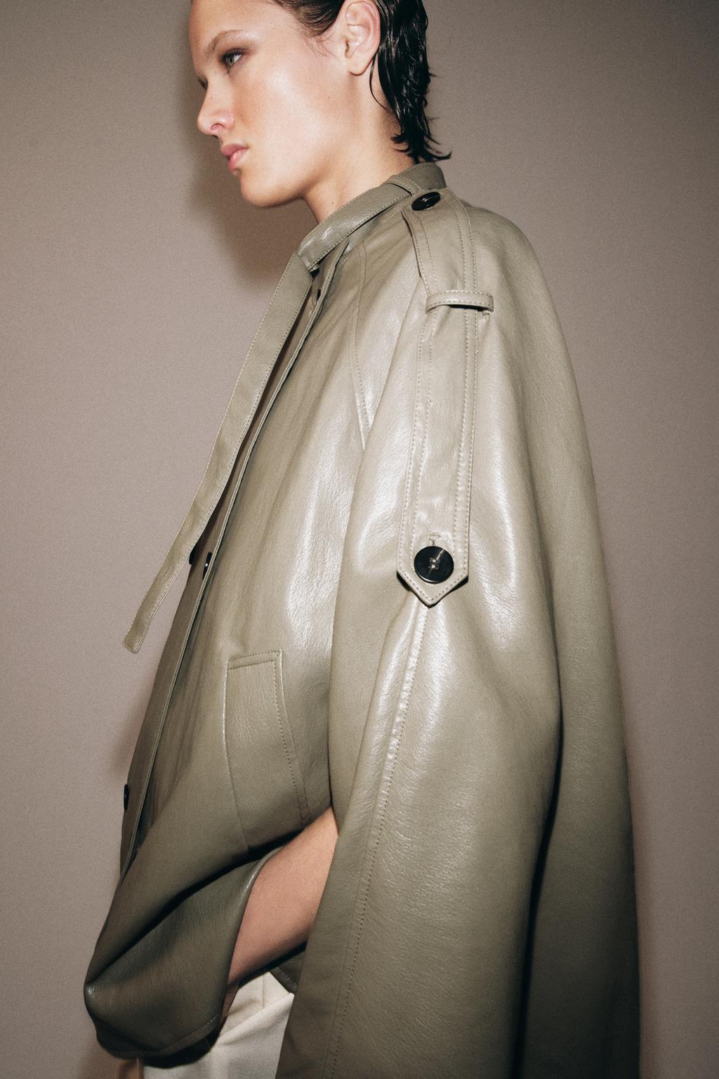 КУРТКА-НАКИДКА ИЗ ИСКУССТВЕННОЙ КОЖИ — коллекция Zara «ZW»