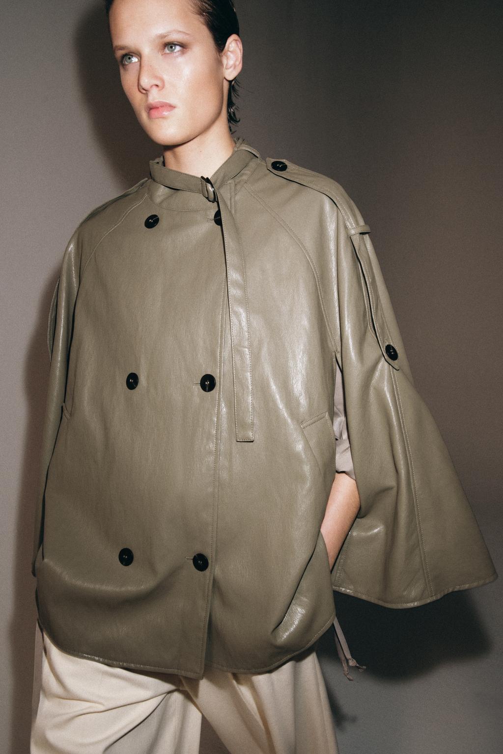 КУРТКА-НАКИДКА ИЗ ИСКУССТВЕННОЙ КОЖИ — коллекция Zara «ZW»