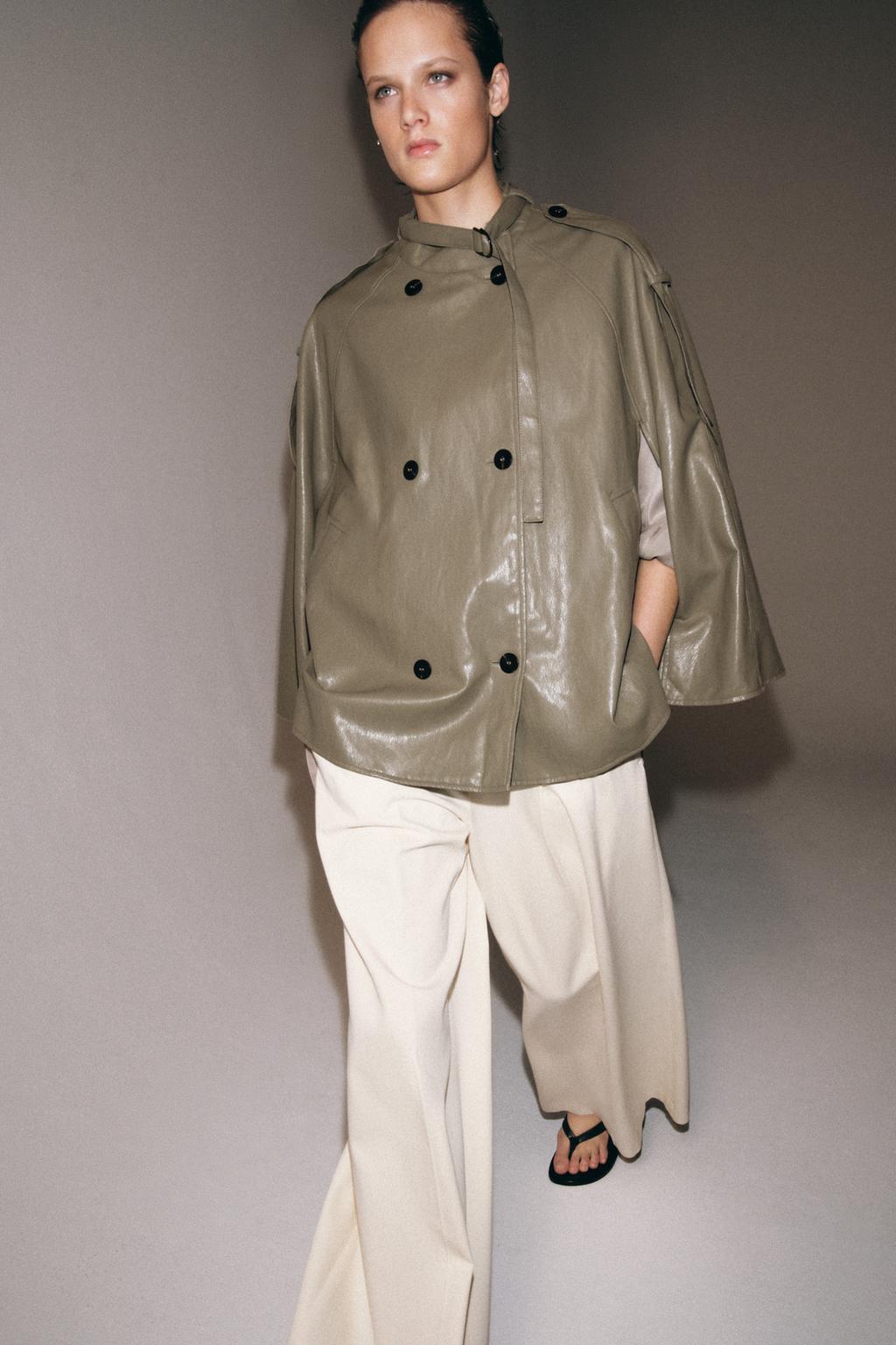 КУРТКА-НАКИДКА ИЗ ИСКУССТВЕННОЙ КОЖИ — коллекция Zara «ZW»