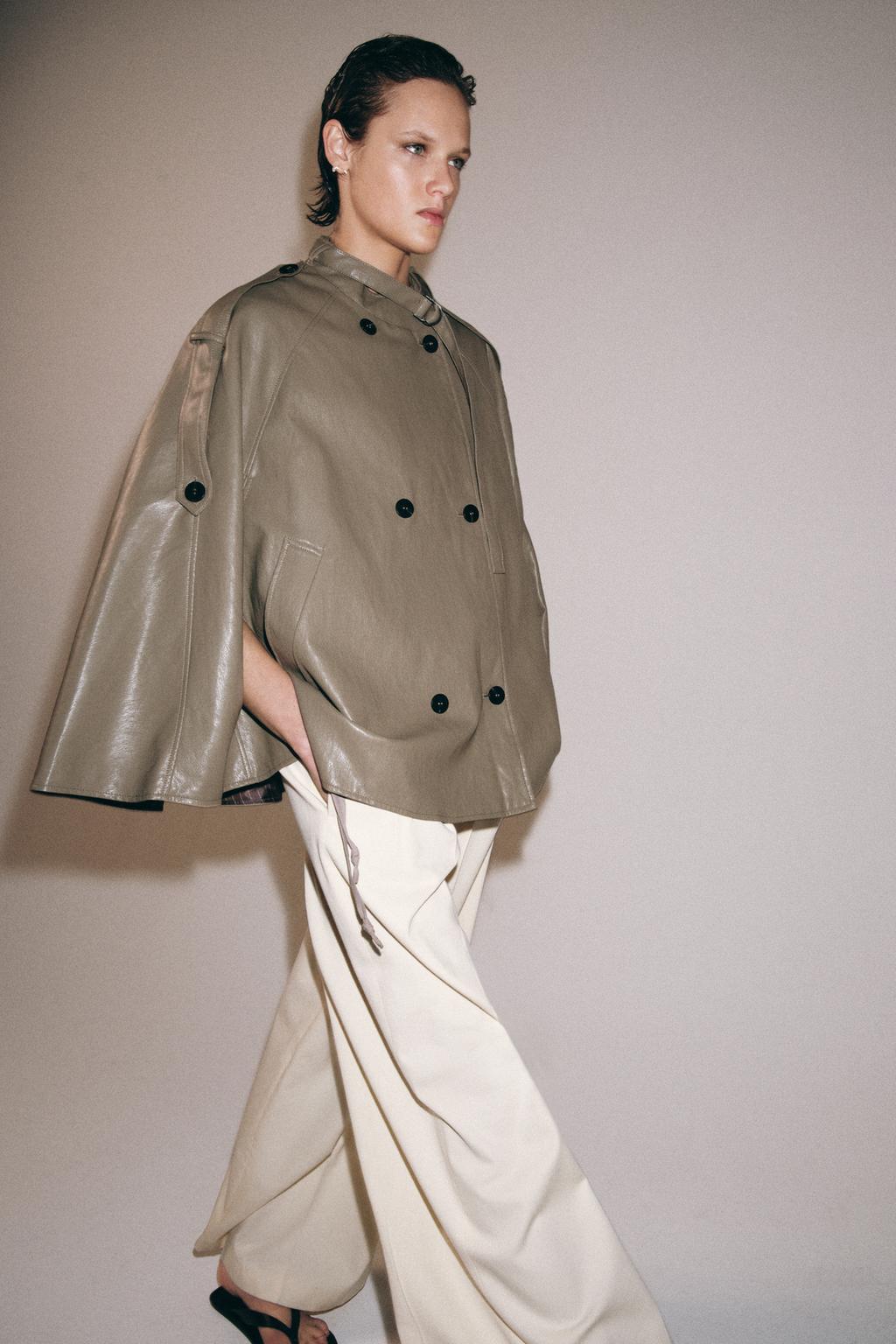 КУРТКА-НАКИДКА ИЗ ИСКУССТВЕННОЙ КОЖИ — коллекция Zara «ZW»