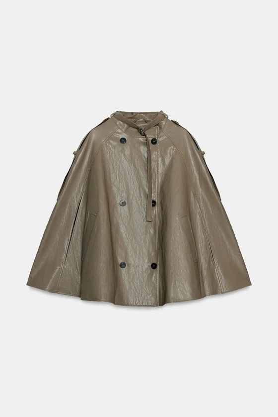 КУРТКА-НАКИДКА ИЗ ИСКУССТВЕННОЙ КОЖИ — коллекция Zara «ZW»