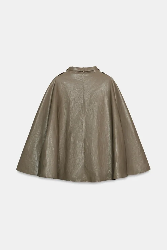 КУРТКА-НАКИДКА ИЗ ИСКУССТВЕННОЙ КОЖИ — коллекция Zara «ZW»