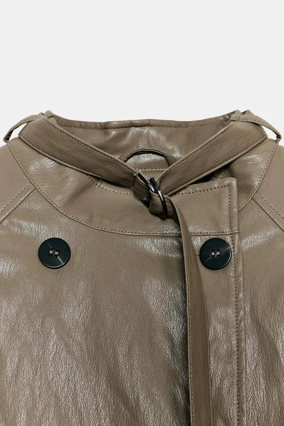 КУРТКА-НАКИДКА ИЗ ИСКУССТВЕННОЙ КОЖИ — коллекция Zara «ZW»