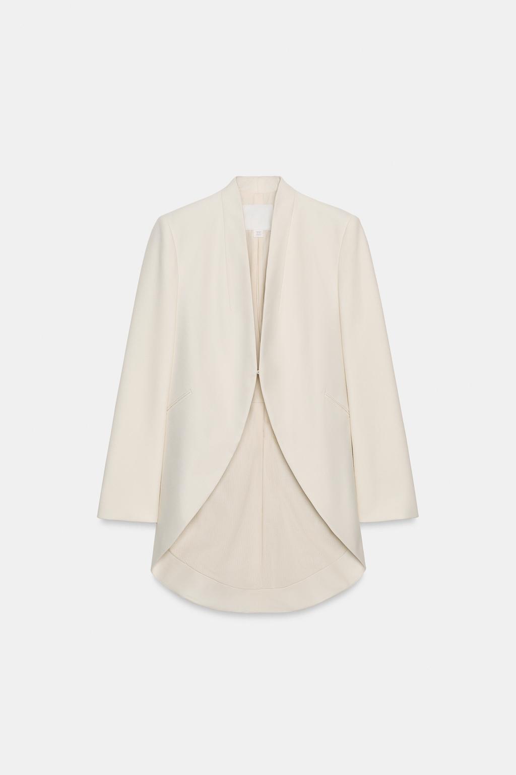 УДЛИНЕННЫЙ БЛЕЙЗЕР БЕЗ ЛАЦКАНОВ — коллекция Zara «ZW»