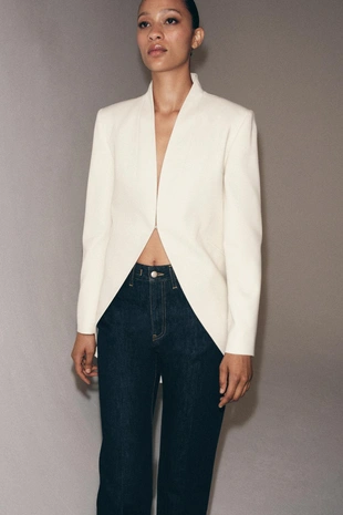 Удлиненный блейзер без лацканов — коллекция ZARA «ZW»- Заказать в России