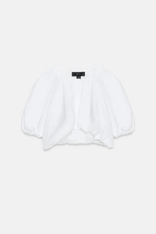 Укороченный топ-баллон из поплина- Заказать в России