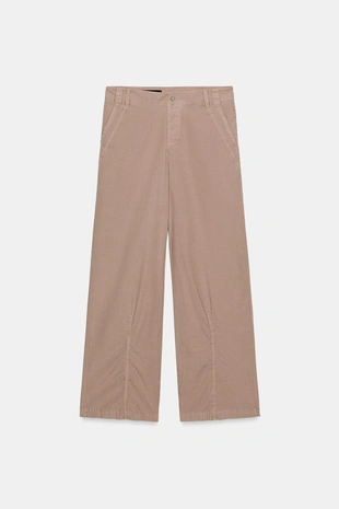 Брюки прямого кроя со сборками- Заказать в России